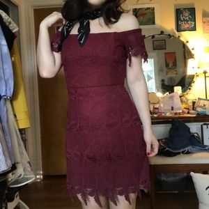 Urban Outfitters Maroon Lace Dress